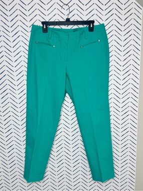 Larry Levine Green Spandex Blend Green Spring Pant Straight ankle Size 12